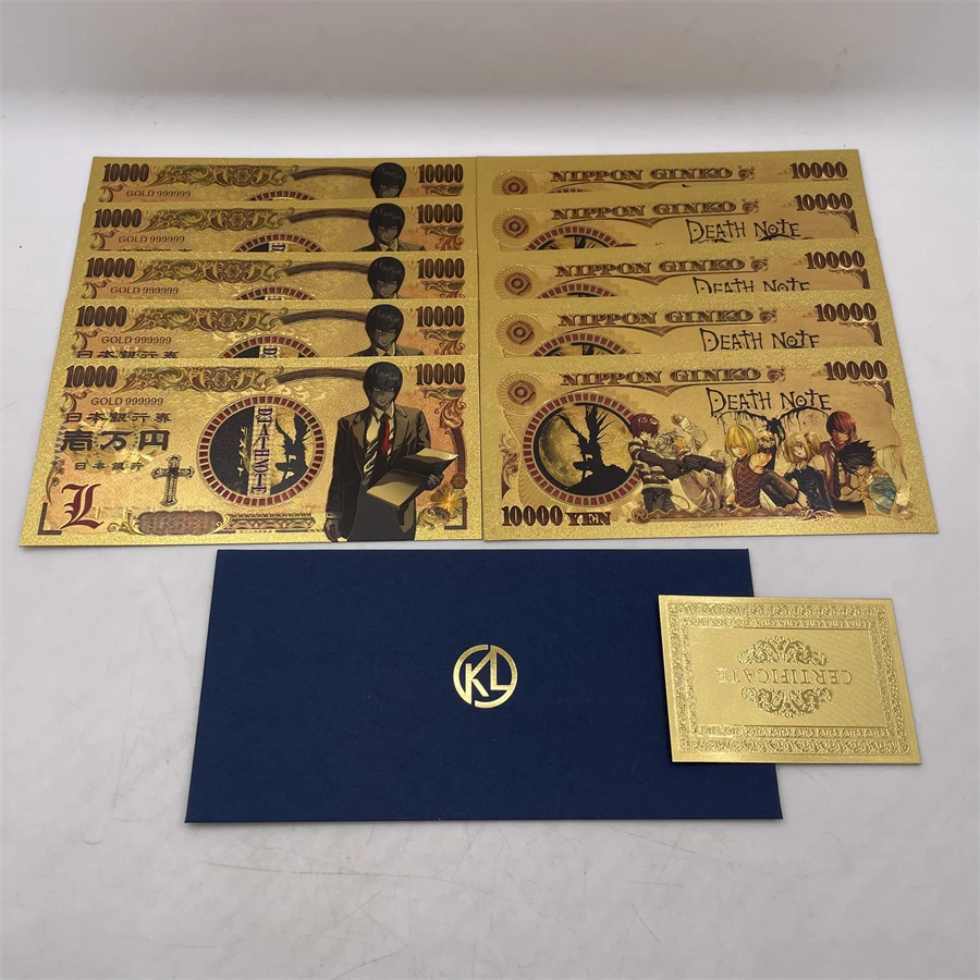 9 моделей японских аниме тетрадь смерти Золотые пластиковые открытки манга