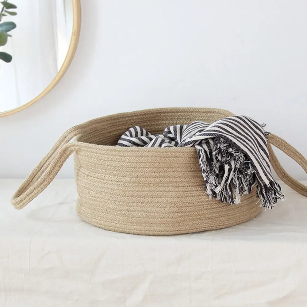 

Laundry Baskets Jute Washing Clothes Laundry Basket with Two Handle Saving Space Laundry Hamper Bag for Bedroom