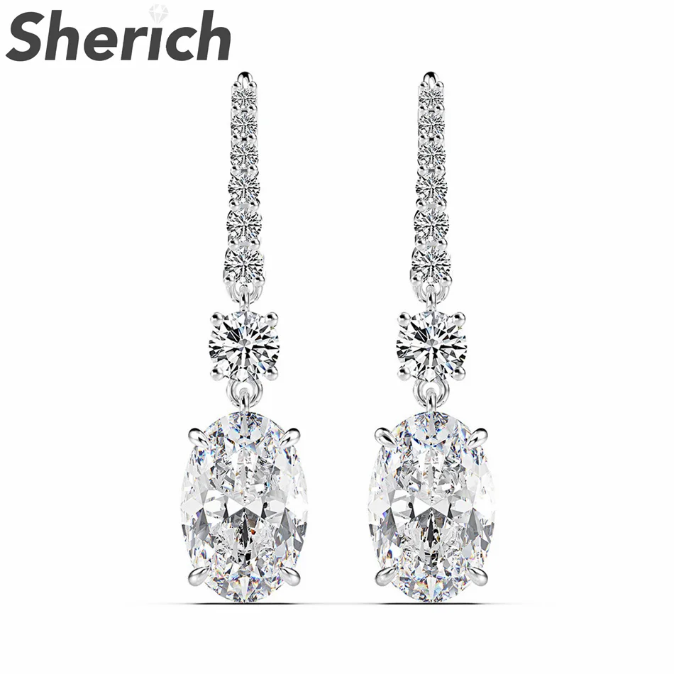 

Sherich Pink Yellow White High Carbon Diamond S925 Sterling Silver Sparkling Fashion Drop Earrings Women's Banquet Fine Jewelry