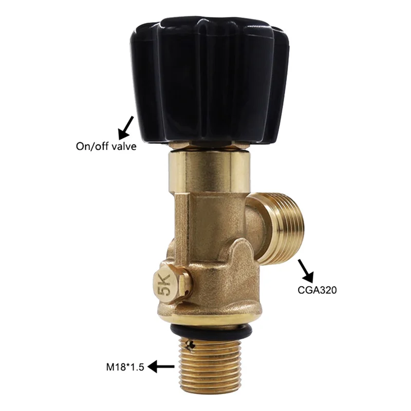 Газовый регулятор для цилиндра CO2 с резьбой M18X1.5 до CGA320