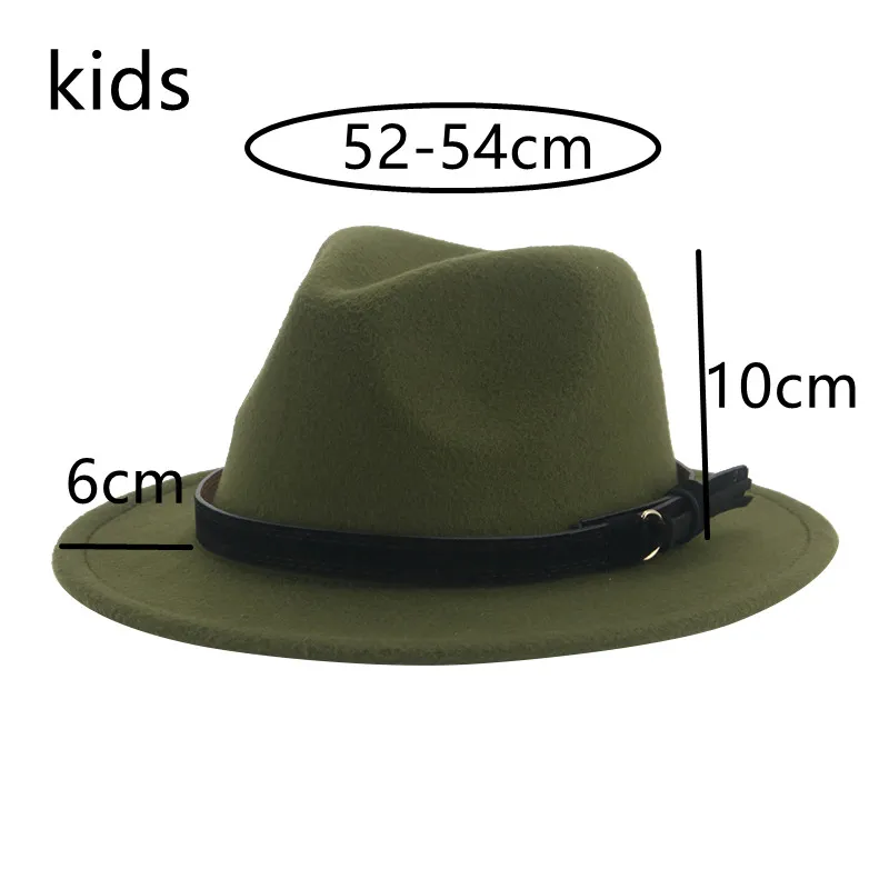 Kids Hat Girls Boys Small Hats for Women 52cm 54cm Cute Fedoras Child Felted Hat Solid Panama Jazz Caps New Sombreros De Mujer