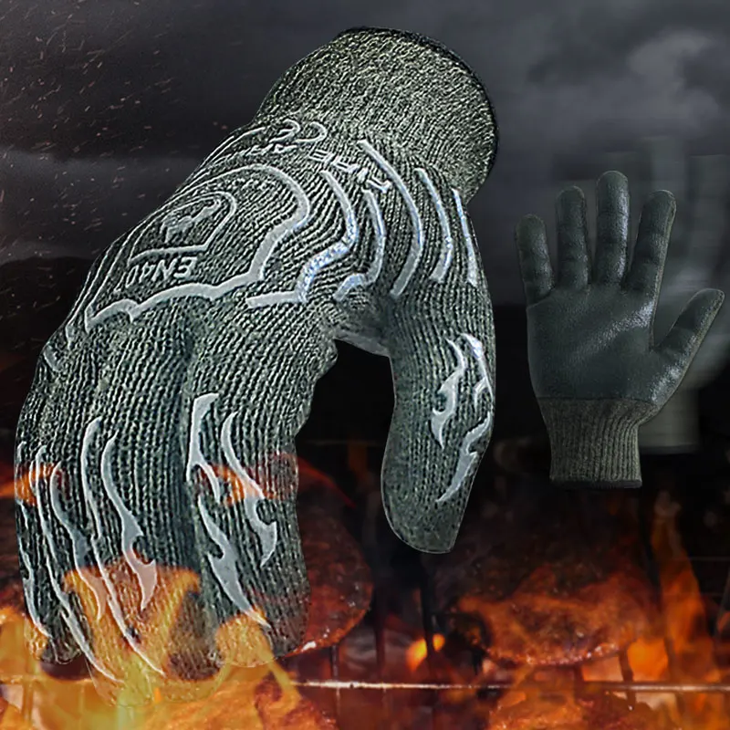

Fire Armor BBQ Grill Gloves High Temperature Resistance Fireproof Heat Insulation Glove Cooking Baking Barbecue Microwave Oven