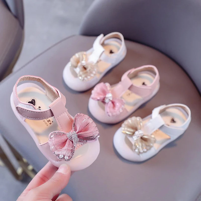 

Children's Toddler Kids Baby Sandals Fashion Bowtie Wedding Shoes Infant Princess Shoes Platform Shoes For Girls Newborn 2022