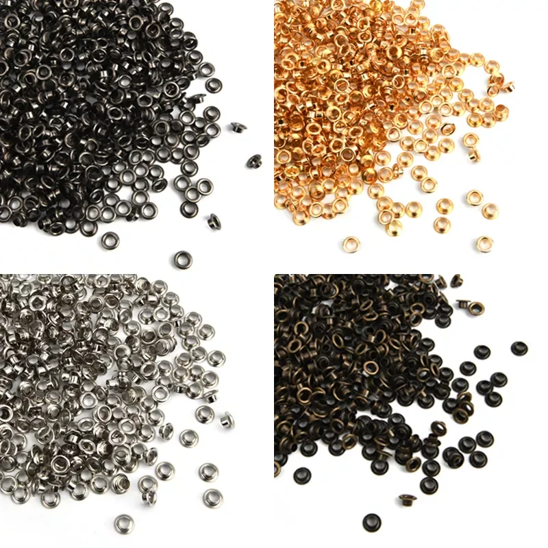 

100sets 4mm Brass Eyelet with Washer Craft Repair Grommet Round Eye Rings for Shoes Bag Clothing Belt Hat 4mm Eyelets