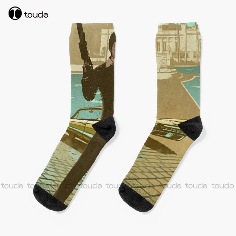 

Tony Montana - Cadillaceldorado - Car Legends Scarface Tony Montana Socks Sports Socks Custom Gift Streetwear Funny Sock Art