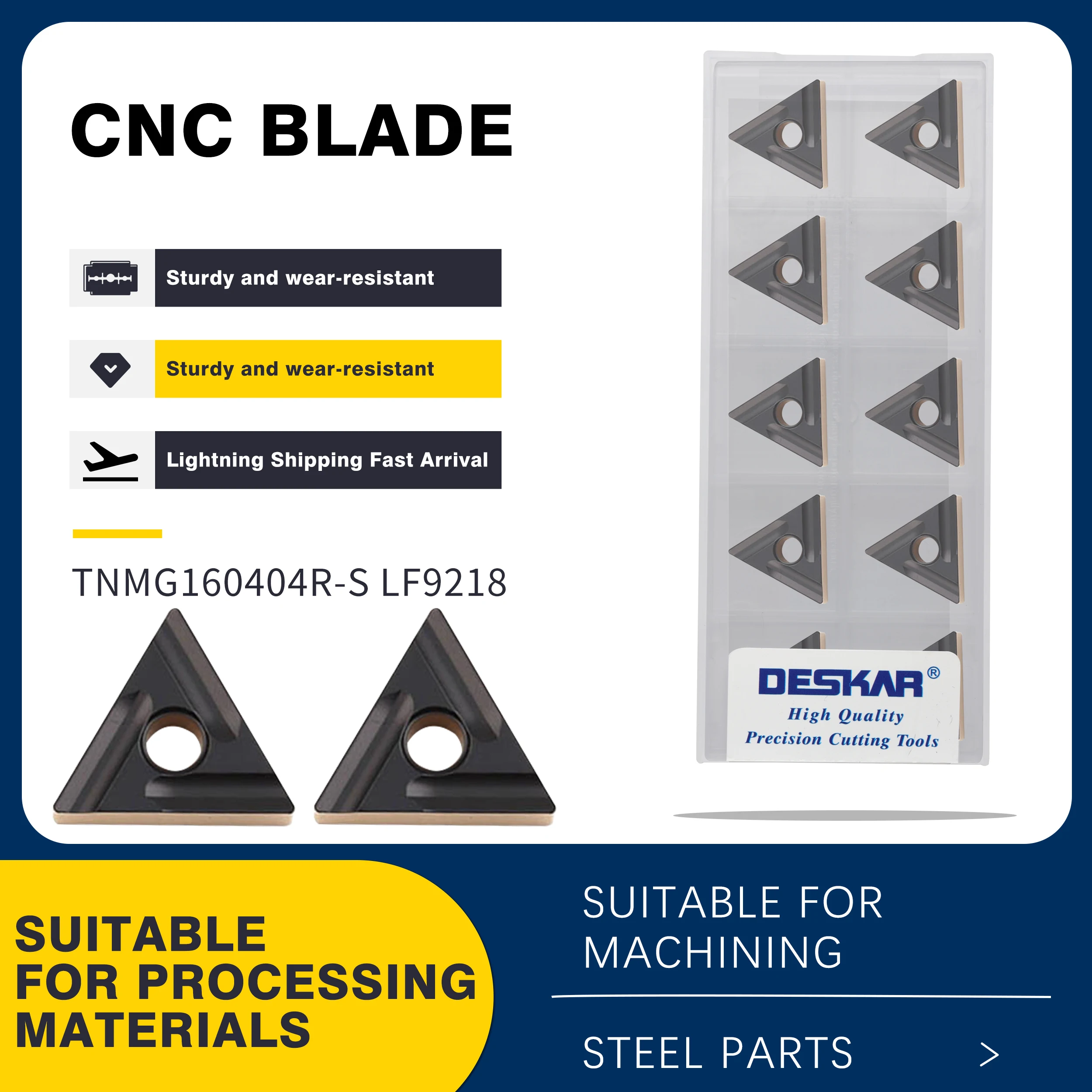 

TNMG160404L-S TNMG160408L-S TNMG160404R-S TNMG160408R-S LF9218 CNC Lathe External Turning Tool Carbide Inserts, Steel Processing
