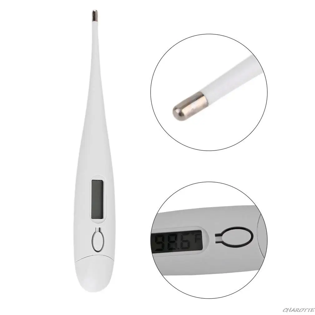 

White Digital Electronic Thermometer Lcd Home & Baby Body Temperature Child Adult Household Temperature Gauge