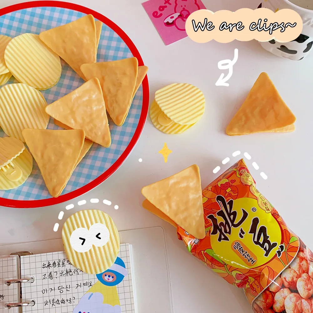 

5pcs/Lot Cute Creative Potato Chips Funny Clips Decorative File Clip For Snacks Folder School Office Stationery Binding Supplies