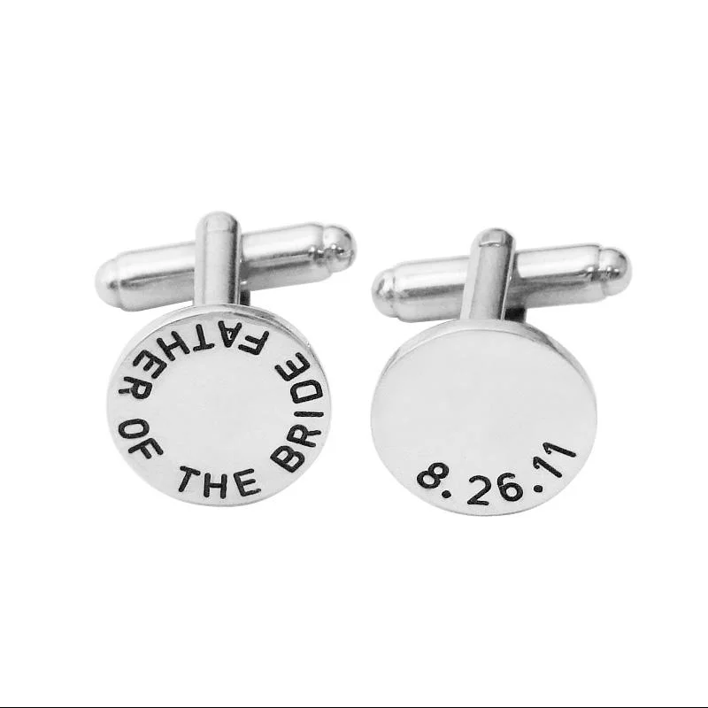 

Custom Cuff Links Father of the Bride Cufflinks Wedding Cufflinks Engraved Cufflinks Mens Cufflinks Personalized Gift for Father