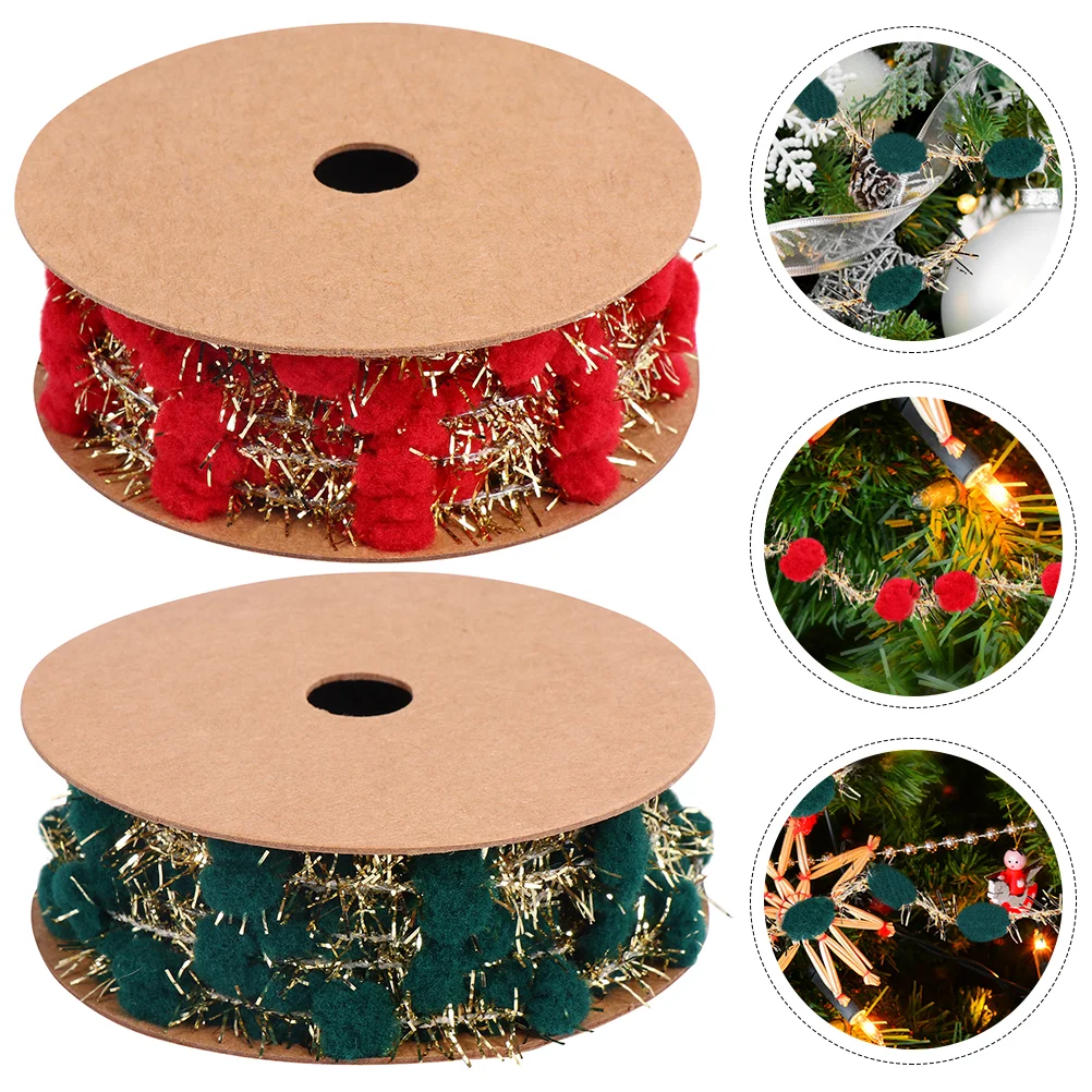 

2 Rolls Christmas Tree Ribbon Christmas Wall Decorations Xmas Wrapping Ribbon Christmas Organza Ribbon Gift Wrapping Ribbon