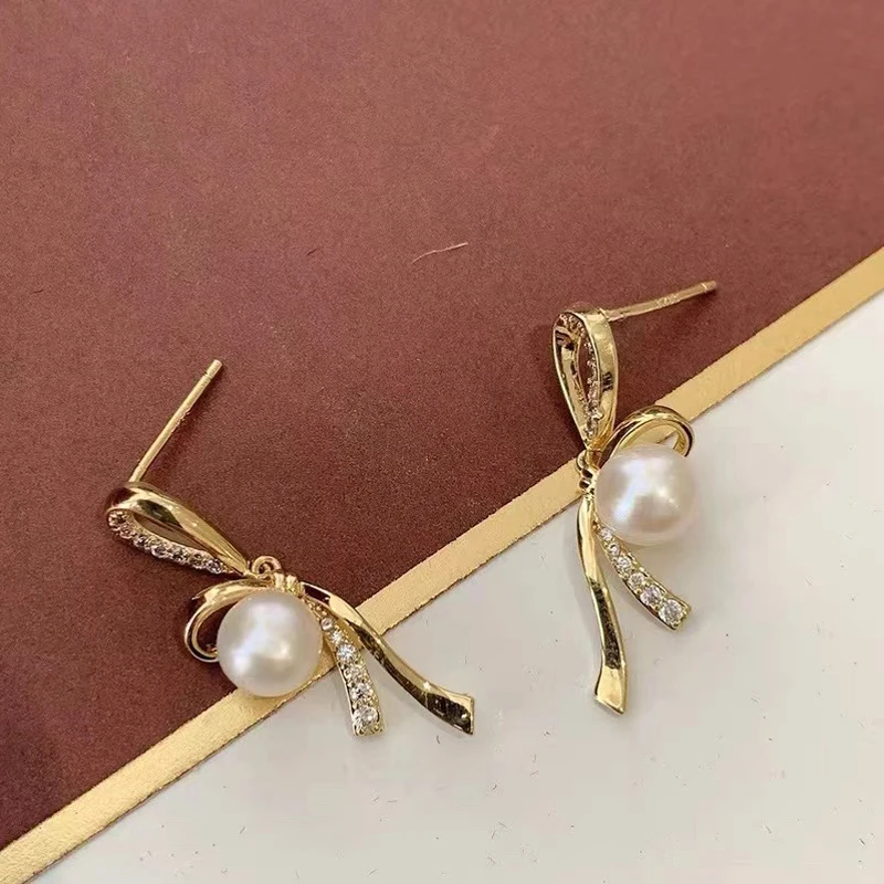 DIY жемчужные аксессуары Серьги-гвоздики из стерлингового серебра S925 Emp Support