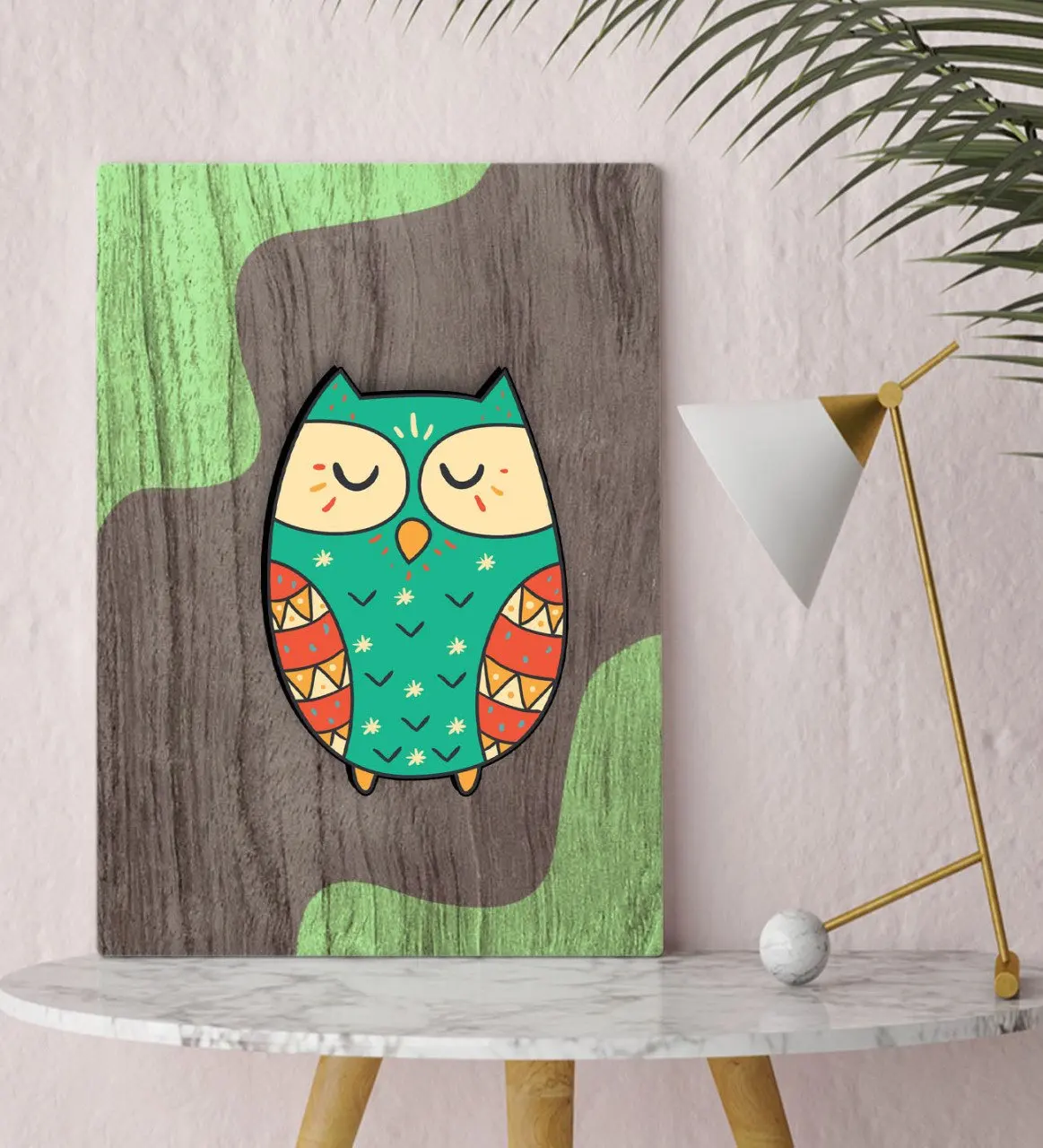 

BK Home Owl Design Canvas Table 30x50cm-3