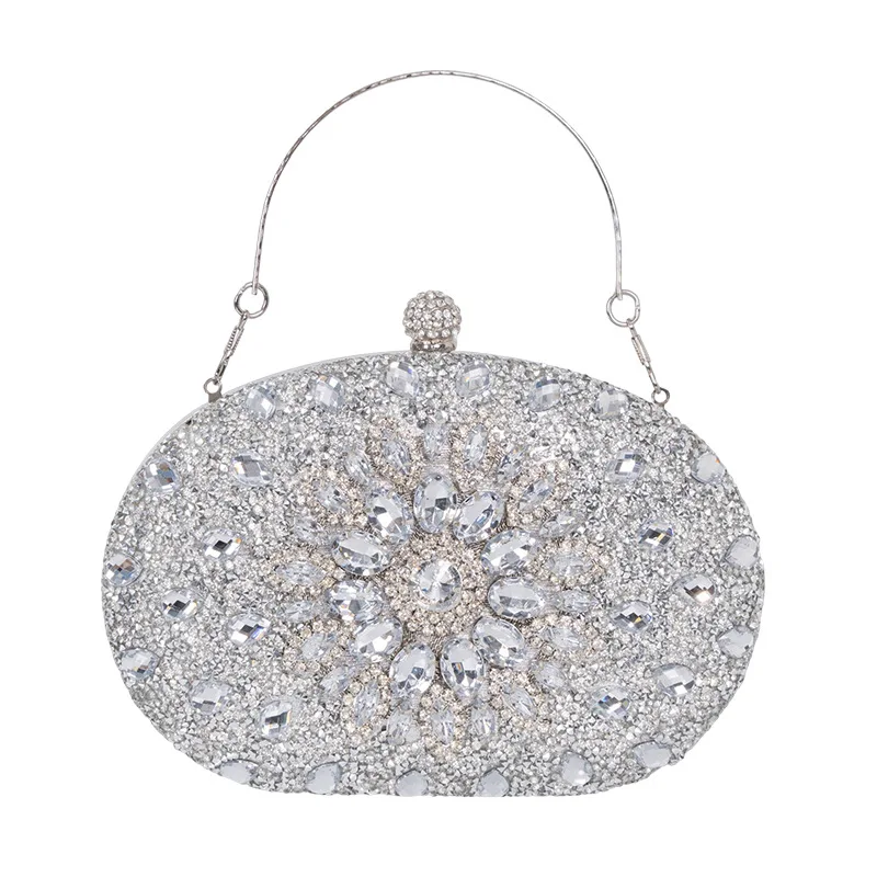 

XZAN Full Rhinestone Eveing Bag All Match Wedding Dress Bride Clutches Phone Purse Makeup Handbags Diamonds Shoulder Bag