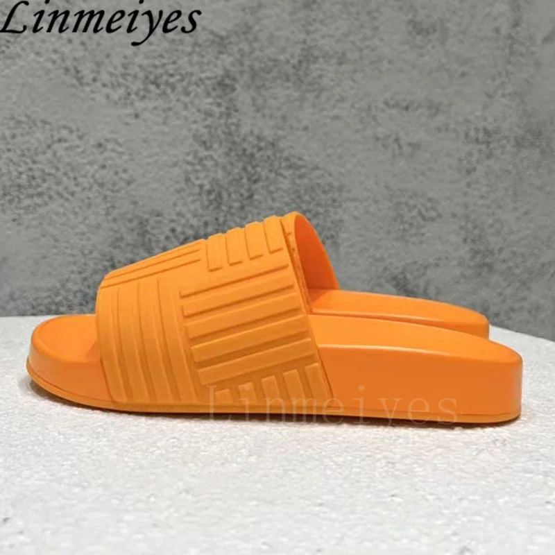 Summer Flat Slippers Women And Man Jelly Shoes Rubber Waterproof Sandals Thick Sole Slides Bathroom Slippers Men Size EU 35-45