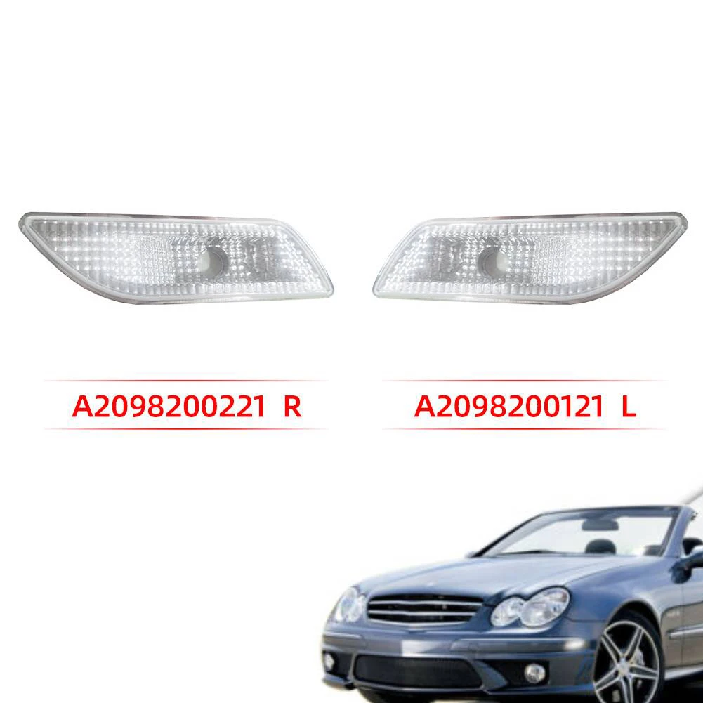 

2PCS Clear LED White Front Bumper Side Marker Light For Mercedes W209 320 CLK 03-09 Car Replacement Lighting Lamps