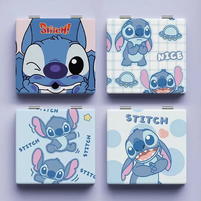 Kawaii Disney Stitch аниме двусторонние мультяшные портативные складные зеркала для