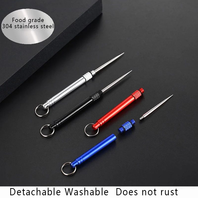 

Survival Tools Portable Outdoor Camping Equipment Fruit Picks Titanium Toothpicks Brass Knuckle Weapons Self Defense Weapons