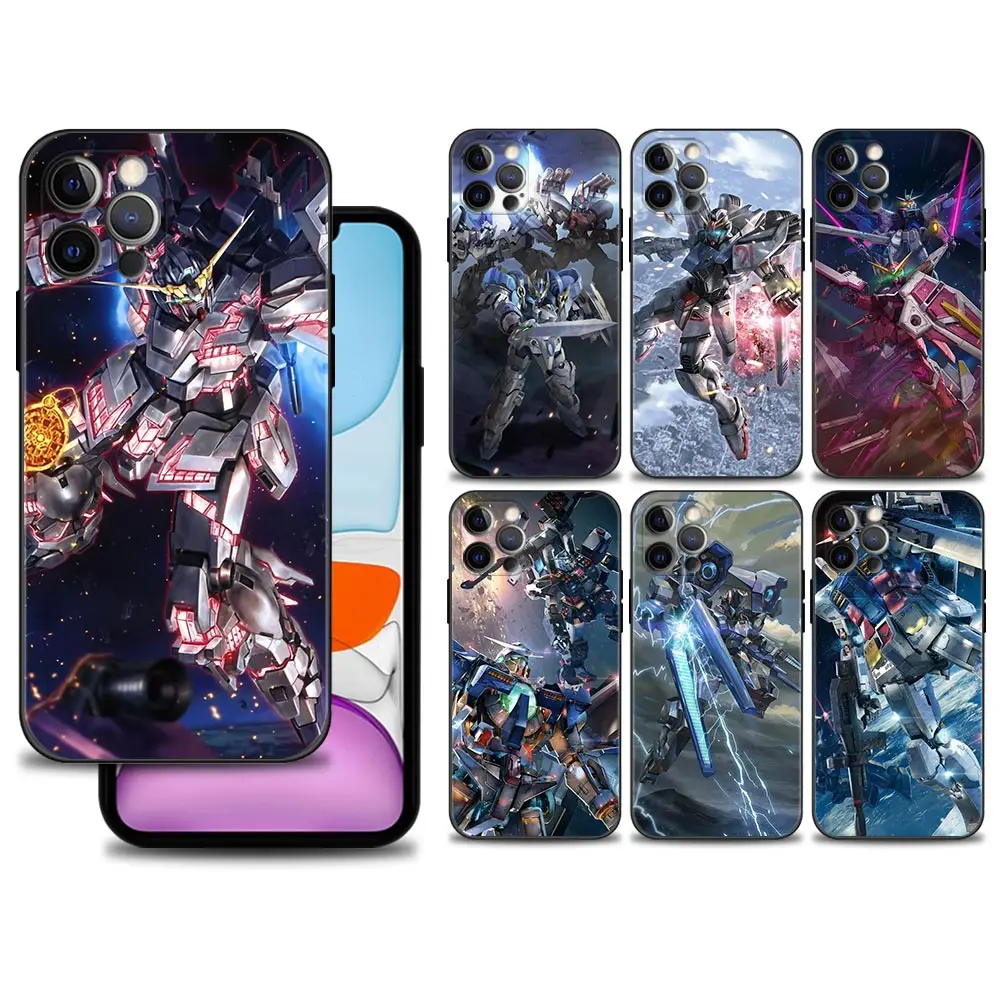 

Phone Case For iPhone 13 12 11 pro max Cover XSMax XS XR X 8 7 6 6s plus 13mini 12mini Silicone Funda Anime Gundam Roboter