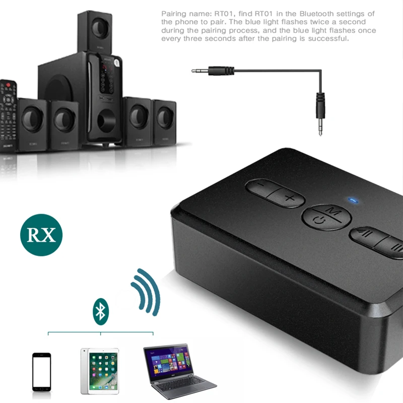 Bluetooth 5.0 Audio Receiver Transmitter RCA 3.5mm AUX Jack Music 400mah Stereo Wireless Adapter Handsfree Call For Car PC TV |