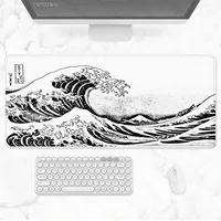 Black & White Japanese Art Great Waves Mouse Pad Gaming XL Computer New Large Mousepad XXL Desk Mats Natural Rubber Mouse Mat