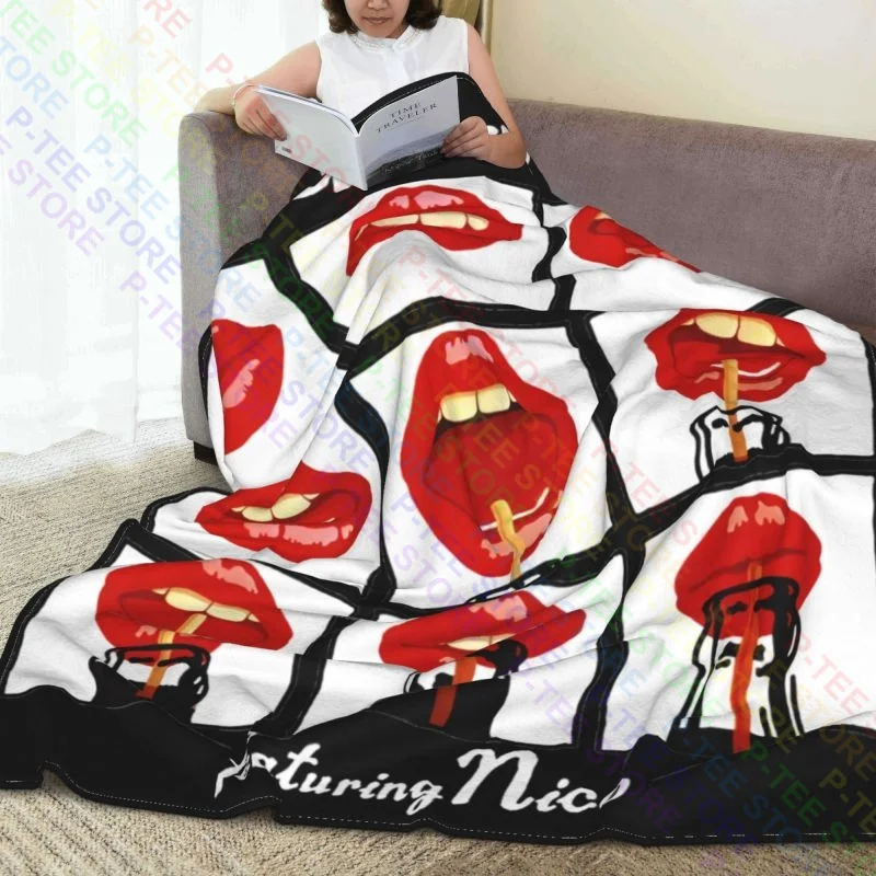 Бархатное одеяло с надписью Nico Lips питьевой рок-группы Raschel декоративный диван