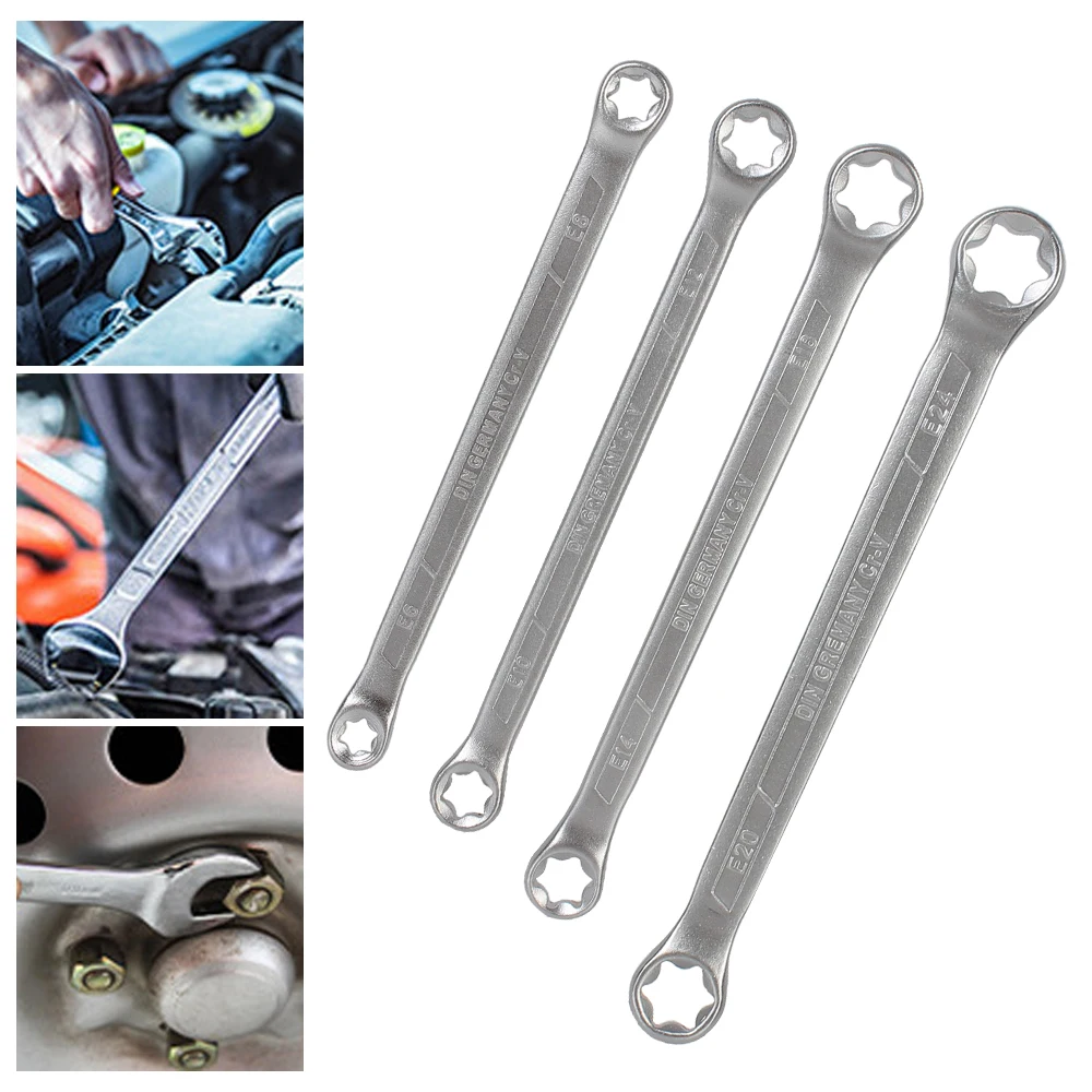 

Набор инструментов для ремонта, комплект из 4 двухсторонних гаечных ключей E-Torx E6 E8 E10 E12 E14 E18 E20 E24 Torx