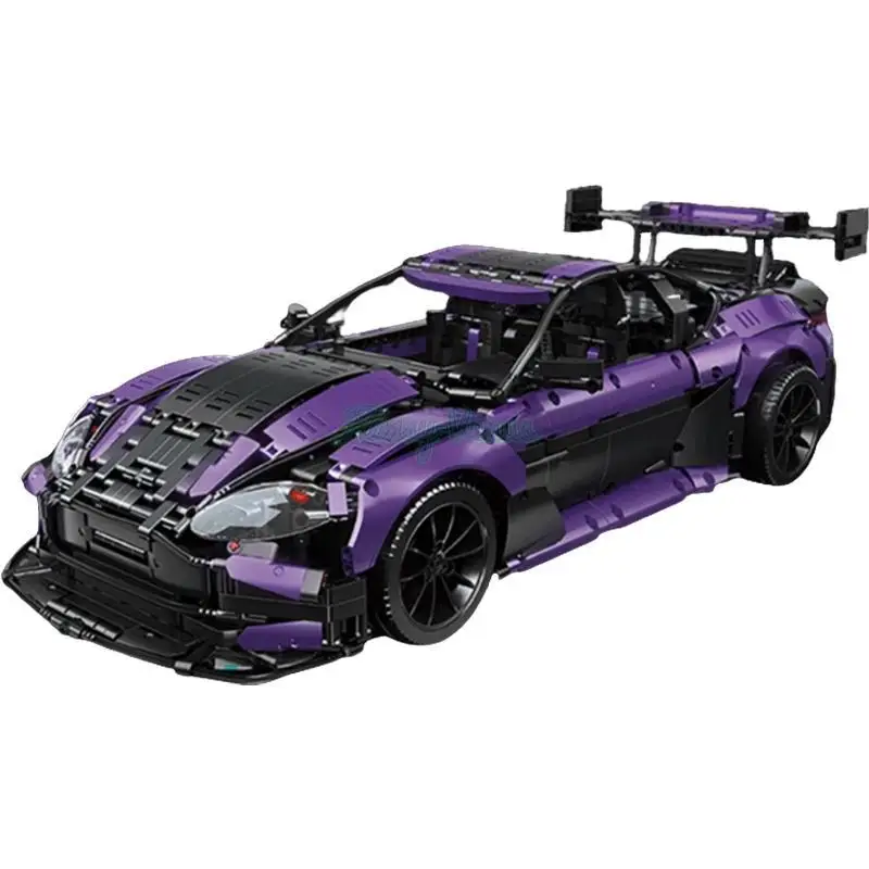 

C001 Purple Vantage GT3 1:8 супергоночная модель автомобиля, строительные блоки, кирпичи, высокотехнологичная серия, технический набор, игрушка для мал...
