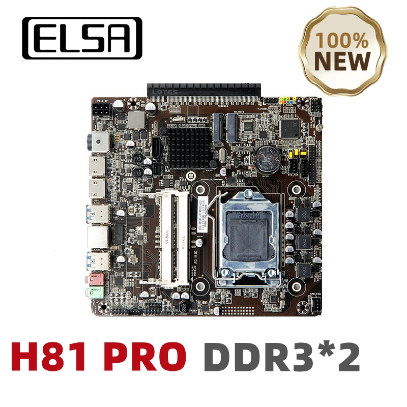 

ELSA H81 Mini ITX Motherboard LGA 1150 Support 4th Gen CPU Dual Channel DDR3 PCI Express x16 Slot Discrete Graphics Card New
