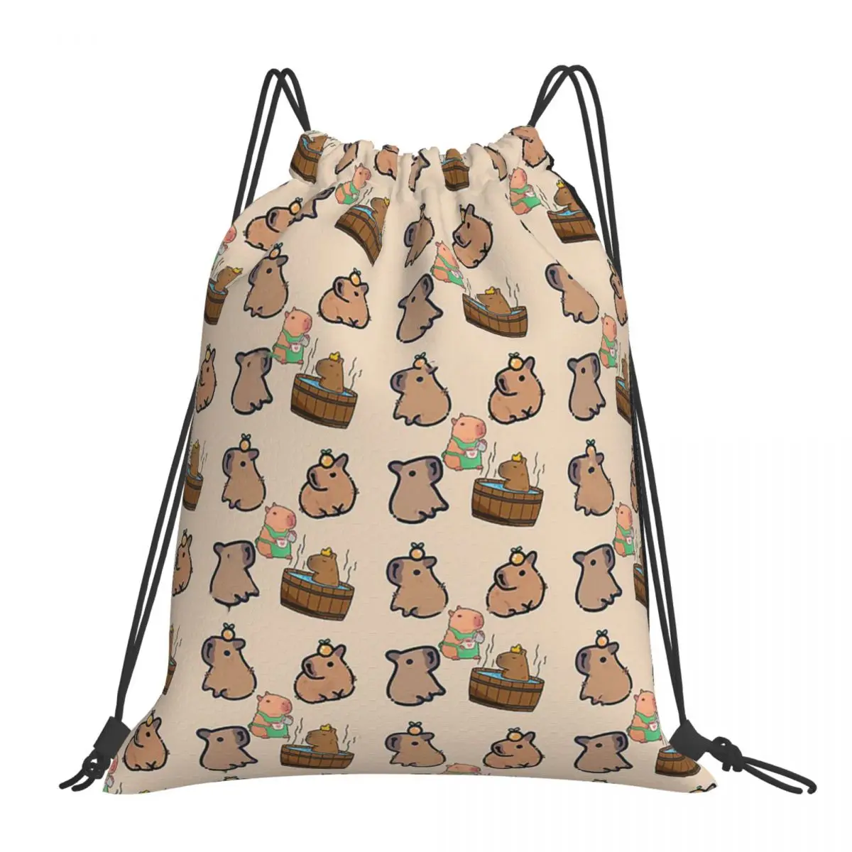 

Capybara Group Backpacks Casual Portable Drawstring Bags Drawstring Bundle Pocket Shoes Bag Book Bags For Man Woman Students