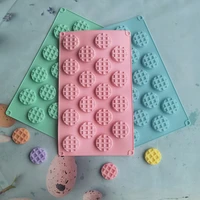 18 cavities waffle silicone mold diy circular love cake chocolate biscuit bread mould baking accessories tools for making
