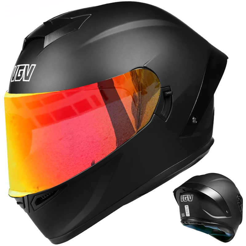 Racing Motorcycle Helmet Double Lens Full Face Helmet Capacete DOT Approved Casco Moto Imitation Carbon Fiber for ATV, Off-Road enlarge