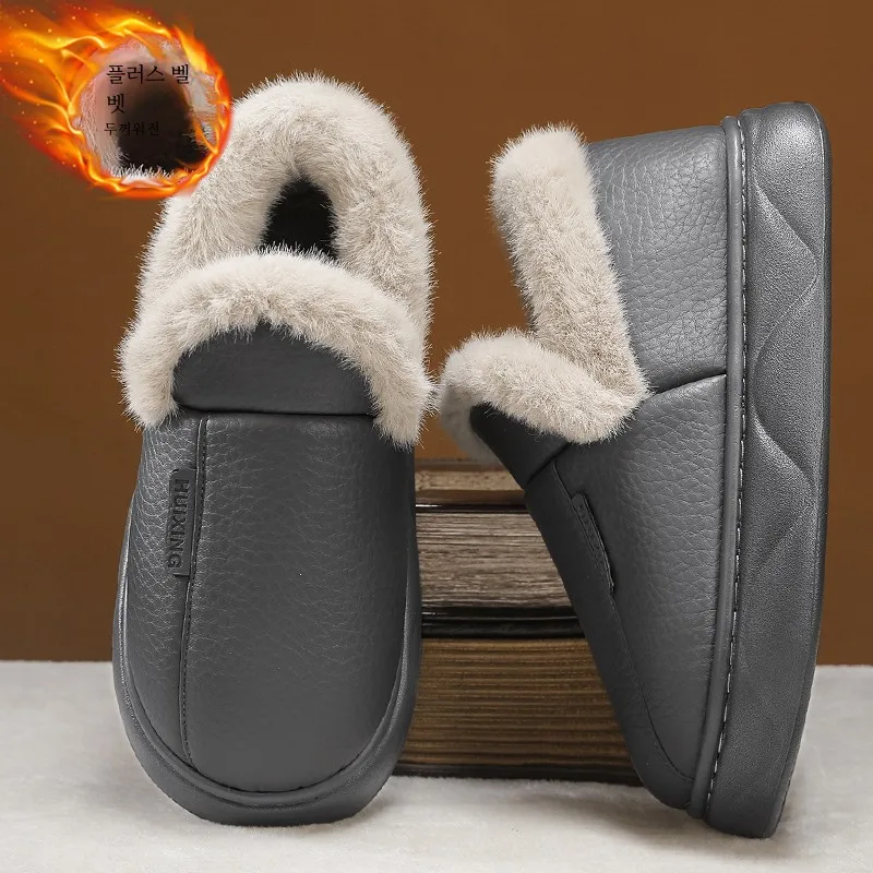 Slip-on Men's Shoes Winter Fleece-lined Warm Middle-Aged Dad Cotton-padded Outdoor Lightweight Soft Bottom Cold-P...