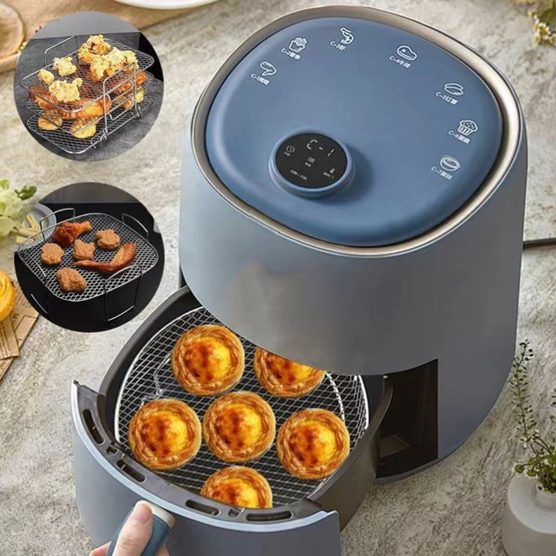 3-уровневая стойка для фритюрницы Штабелируемая подставка гриля из нержавеющей