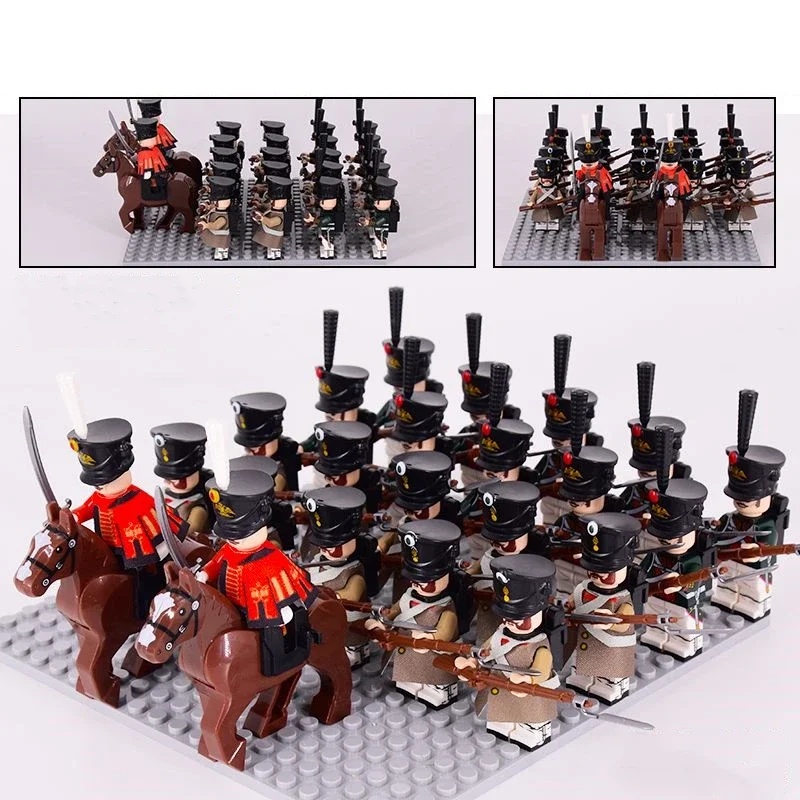 

Napoleonic Wars Military Soldiers Cavalry WW2 Building Blocks Tsarist Russia Prussian Figures Bricks Mini Toys Christmas Gift
