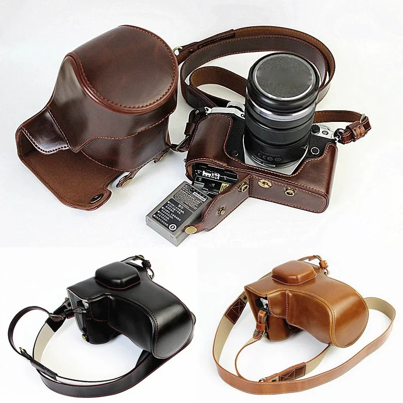 

Кожаная сумка для камеры HQ чехол ремешок для Olympus OM-D Mark II 12-50 мм