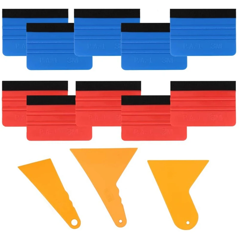 

13 Pieces Felt Edge Squeegee Car Wrapping Tool Kits Felt Squeegee Applicator Tool Car Vinyl Window Wrap Tint Tool