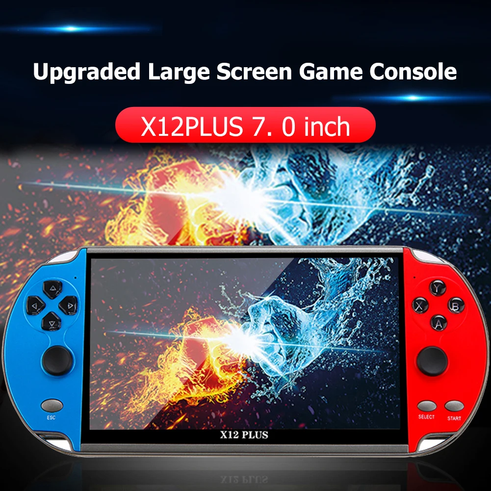 

Портативная игровая консоль X12 PLUS, 7,1 дюймов, HD экран, портативная игровая приставка в стиле ретро, 10000 + классических игр
