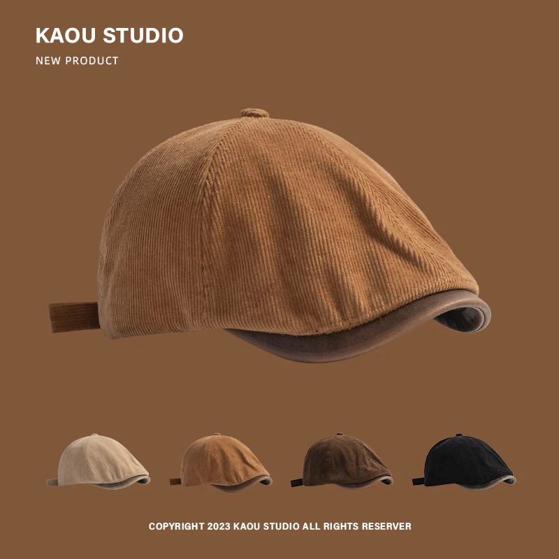 Осенне-зимние американские ретро вельветовые шапки Advance Женская универсальная