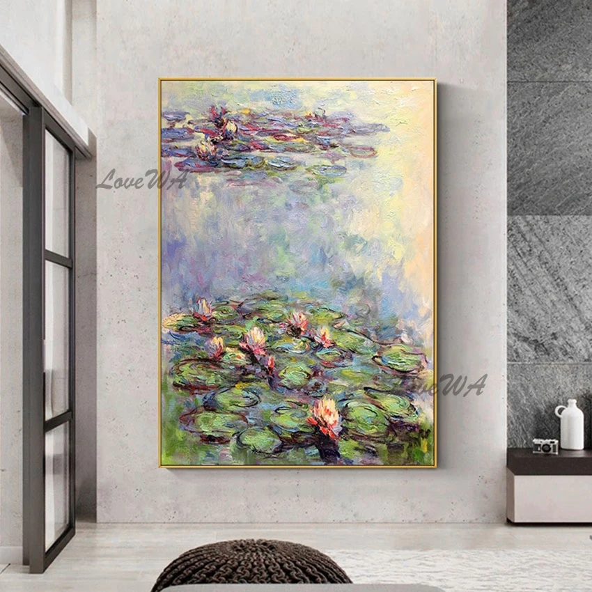 

Monet Famous Abstract Painting The Lotus Pond Replica China Import Item Decoration For Home Wall Picture Modern Art Unframed