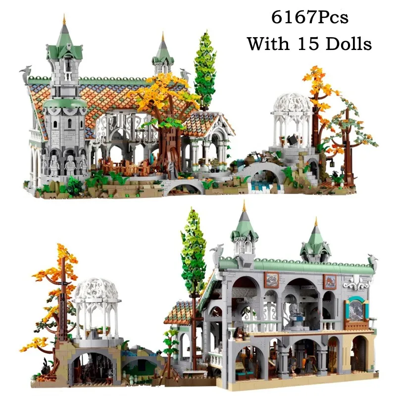 

6167pcs Film Series of the Rings Rivendells Street View Building Blocks Model Compatible 10316 Style Bricks Toy Kid Gifts