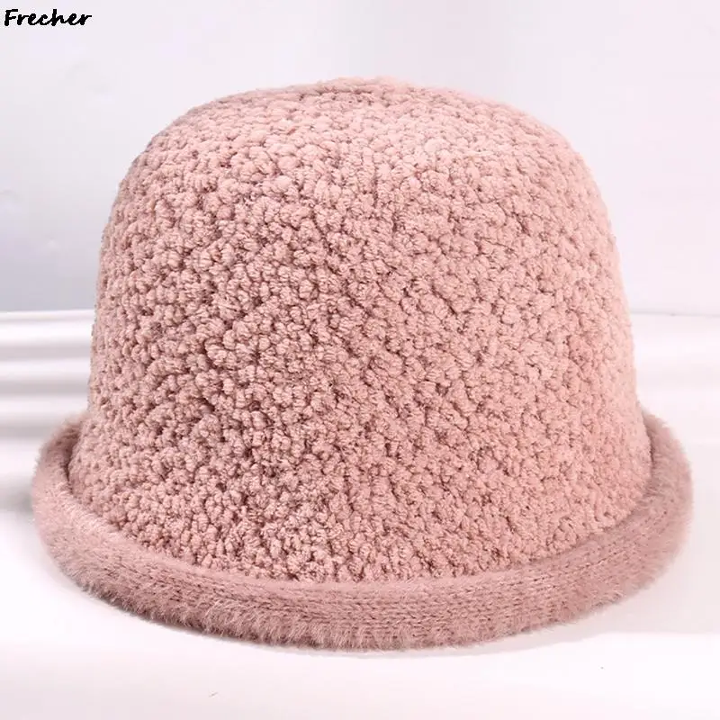 

Warm Lamb Bucket Hat Women Outdoor Keep Warm Panama Faux Fur Lady Fisherman Caps Winter Spring Basin Hat Fashion Gorra Casquette