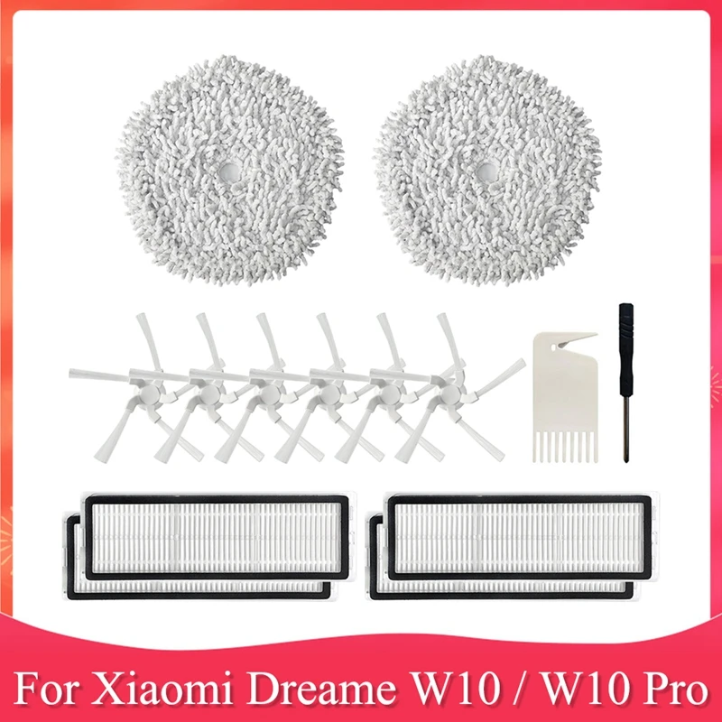 

IG-Accessory Kit For Xiaomi Dreame W10 / W10 Pro Robot Vacuum Cleaner HEPA Filter Side Brush Mop Cloth Replacement Parts