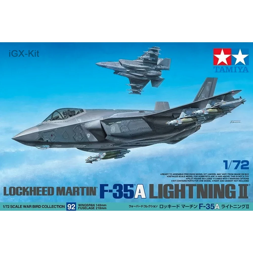 Tamiya 60792 масштаб 1/72 Lockheed F35 F35A F-35A Lightning II истребитель реактивный самолет хобби