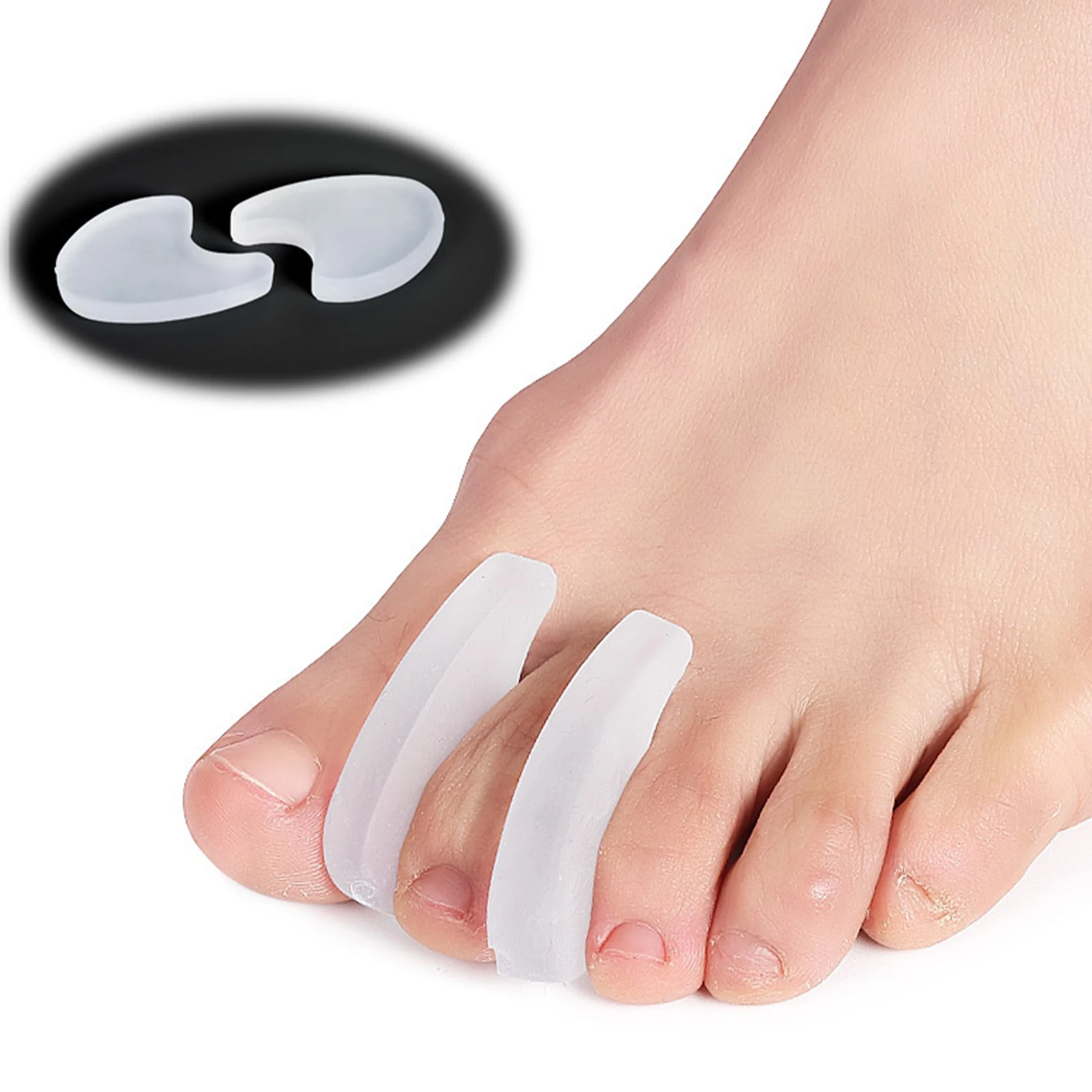 

1pair Toe Separators Toe Silicone Bunion Guard Foot Care Orthopedic Finger Toe Separator Correction Pad Foot Care Tool