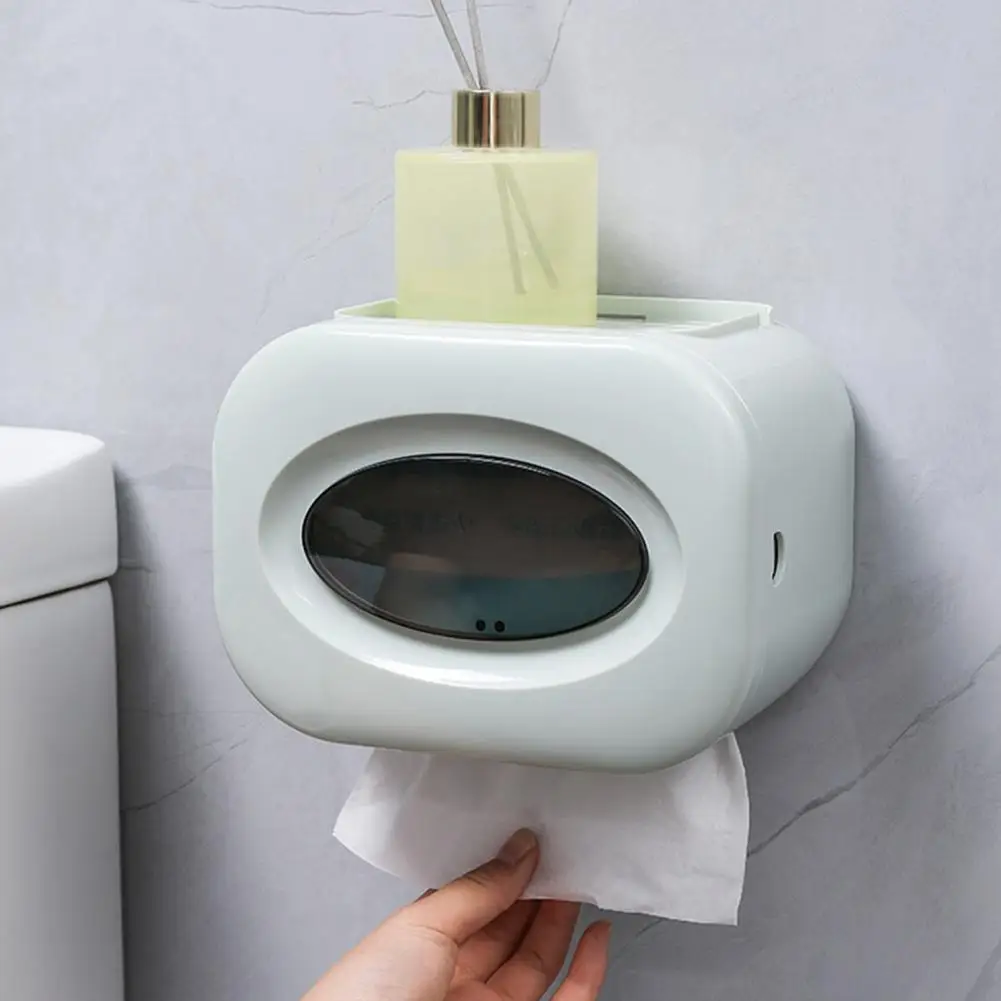 

Napkin Holder Wall-mounted Space Saving Bathroom Toilet Paper Holder Box Multi-purpose Tissue Box Household Supplies
