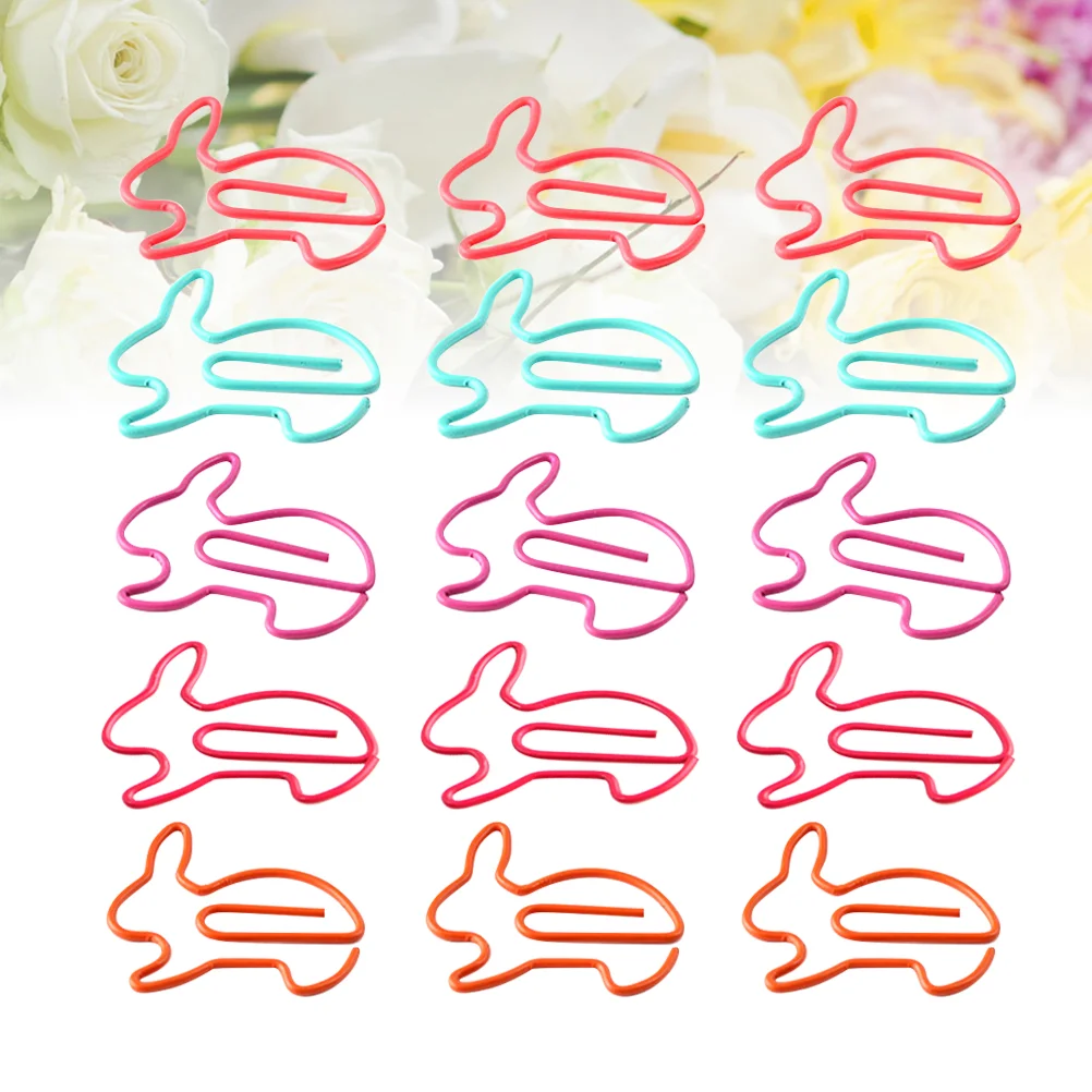 

50 Pcs Cute Paper Clips Metal Folder Bookmark Clip Photo Binder Decorate Easter Party Decoration Supplies