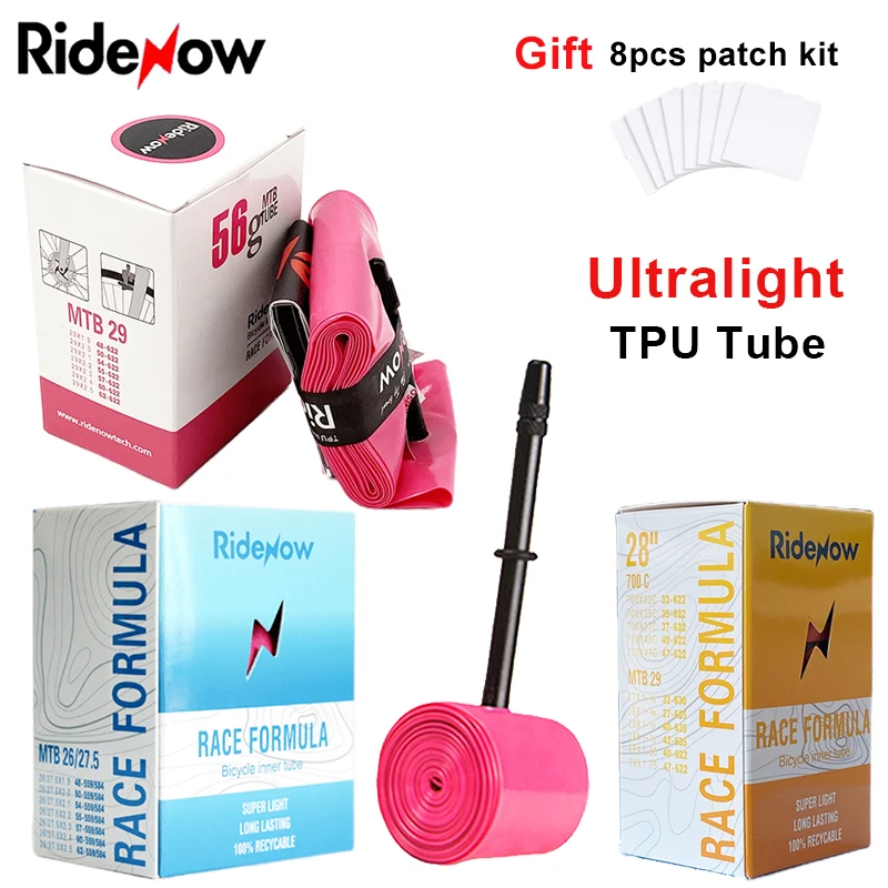 

RideNow Ultralight TPU MTB 29 26/27.5 Inch Bike Inner Tube Road Bicycle 700C Inner Tube French Valve 45MM For Mountain Bike Tube