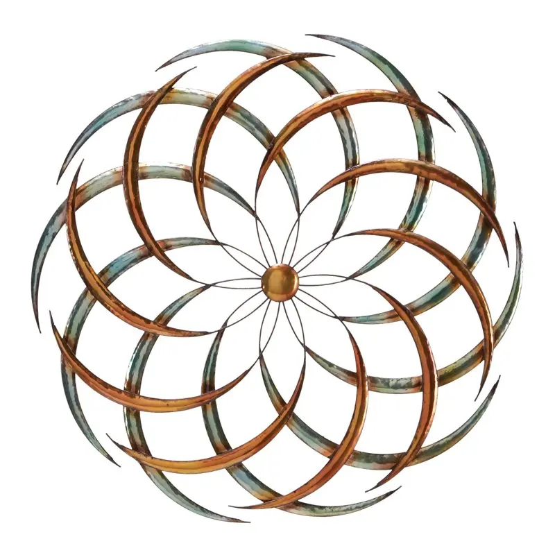 

Multi Colored Metal Wind Spinner Inspired Starburst Wall Decor