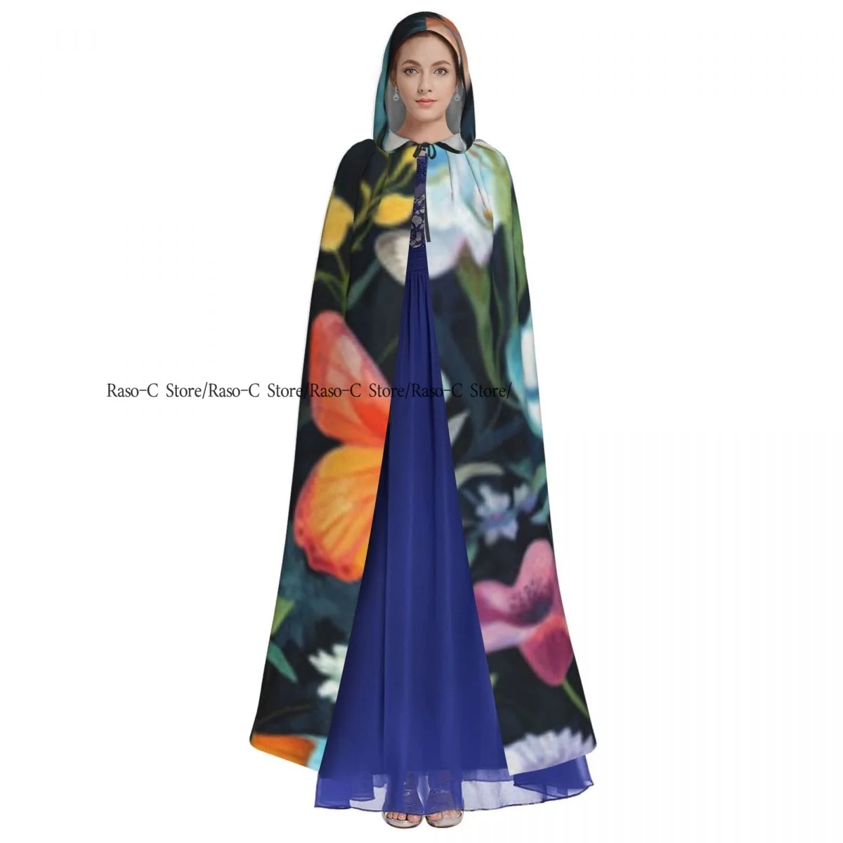 Фотофон с капюшоном и цветочным рисунком бабочек