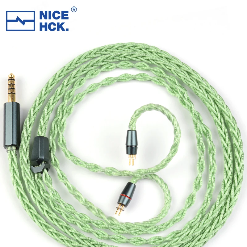 Фото NiceHCK GreenMood Wire Уникальный многокомпонентный комбинированный аудиокабель для наушников 4,4 мм 0,78 2-контактный для HeartField Yume2 ELIXIR A5000 №2
